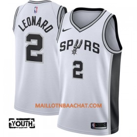 Maillot NBA San Antonio Spurs Kawhi Leonard 2 Nike 2017-18 Blanc Swingman - Enfant